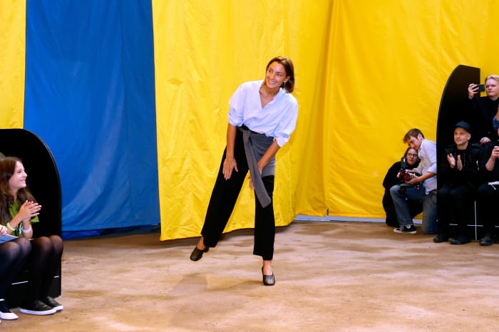 Phoebe Philo at Céline's Spring 2016 show during Paris Fashion Week. Photo: Bertrand Rindoff Petroff/Getty Images