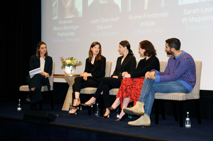 Fashionista Senior Editor Maura Brannigan with editors at FashionistaCon 2017. Photo: Ashley Jahncke/Fashionista