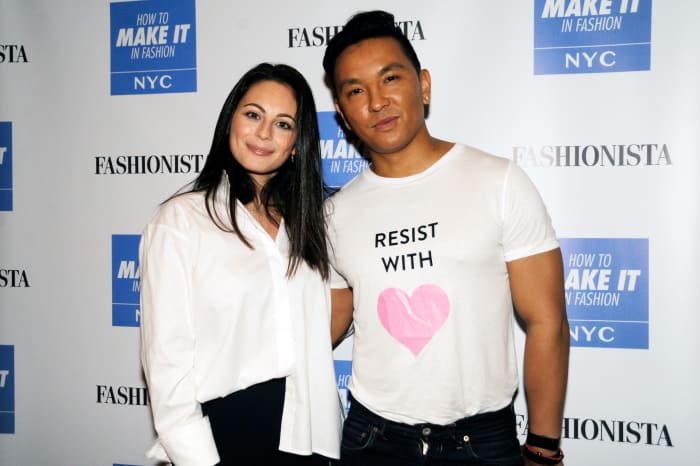 Fashionista Editor-in-Chief with keynote speaker Prabal Gurung at FashionistaCon 2017. Photo: Ashley Jahncke/Fashionista