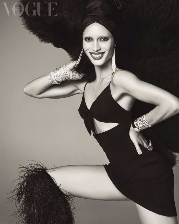 Adwoa Aboah for British "Vogue"'s December 2017 issue. Photo: Steven Meisel/Courtesy of British "Vogue"