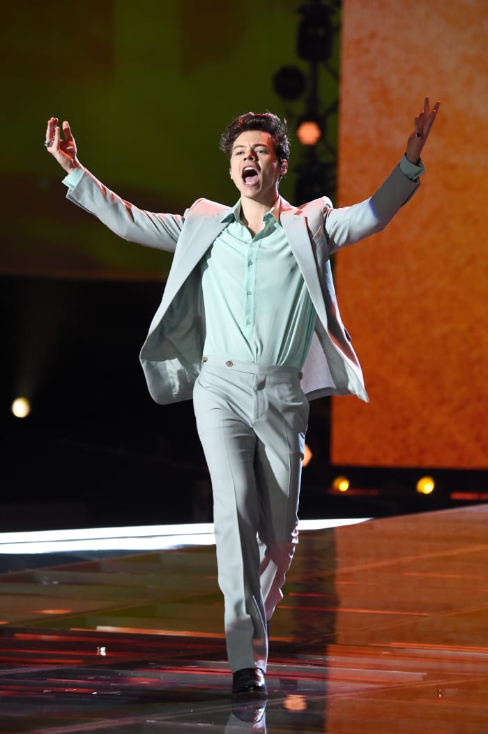 Harry Styles in Givenchy at the 2017 Victoria's Secret Fashion Show on Monday in Shanghai. Photo: Theo Wargo/Getty Images