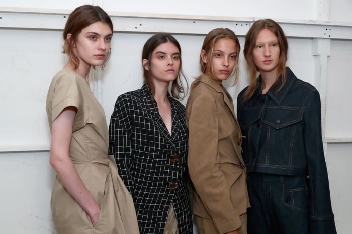 Models backstage at the Colovos Spring 2018 runway show during New York Fashion Week. Photo: Astrid Stawiarz/Getty Images