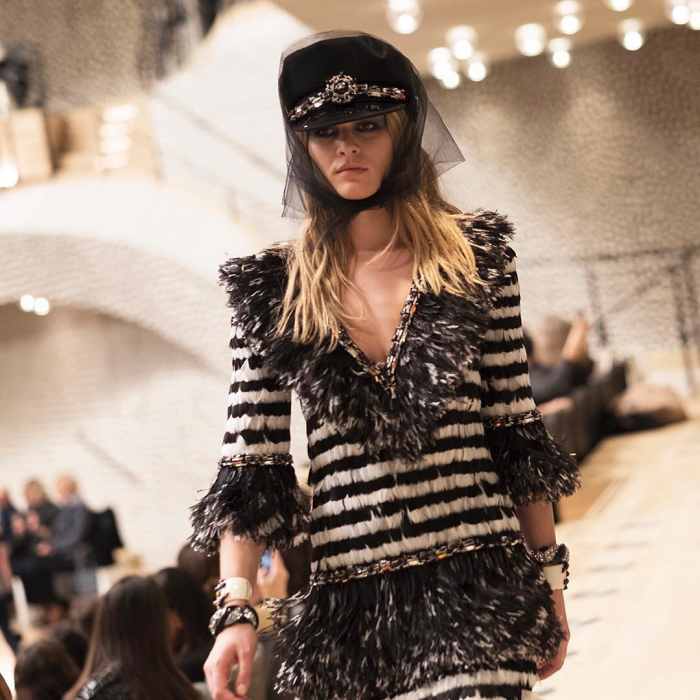 Anna Ewers walks in Chanel's 2018 Métiers d'Art show on Wednesday in Hamburg. Photo: @chanelofficial/Instagram