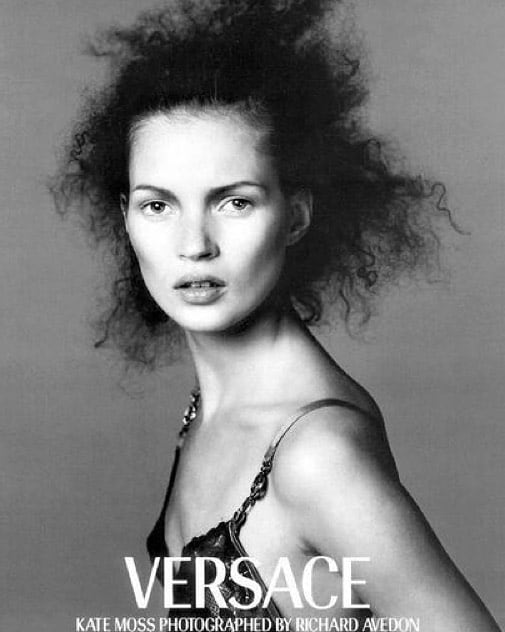 Palau's early work with Kate Moss for Versace. Photo: Richard Avedon/Versace (@guidopalau/Instagram)