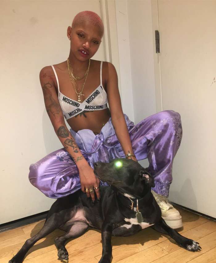 Slick Woods with pup Cleo. Photo: @slickwoods/Instagram