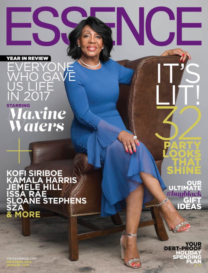 Maxine Waters on "Essence," December 2017/January 2018. Photo: @essence/Instagram