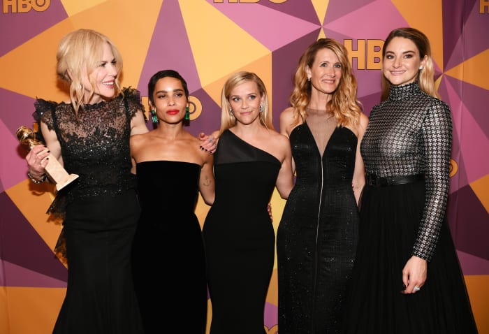 Nicole Kidman, Zoe Kravitz, Reese Witherspoon, Laura Dern and Shailene Woodley at HBO's Official Golden Globe Awards After Party. Photo: Emma McIntyre/Getty Images