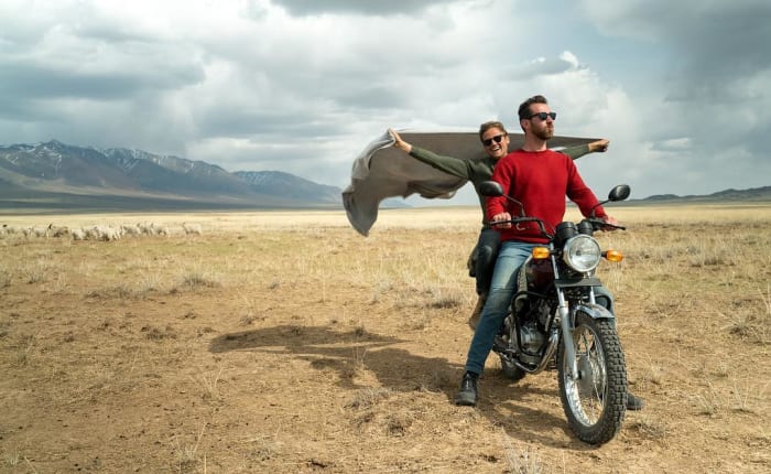 Naadam co-founders Matthew Scanlan and Diedrick Rijsemus out in Mongolia. Photo: @naadam.co/Instagram