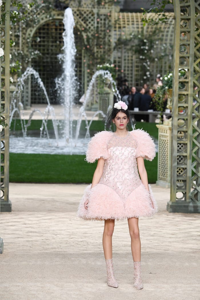 Kaia Gerber at Chanel's Spring 2018 Haute Couture show in Paris on Tuesday. Photo: Imaxtree. Photo: Pascal Le Segretain/Getty Images