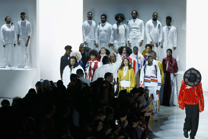 The finale from the Pyer Moss Fall 2018 show. Photo: John Lamparski/Getty Images for New York Fashion Week: The ShowsGetty Images