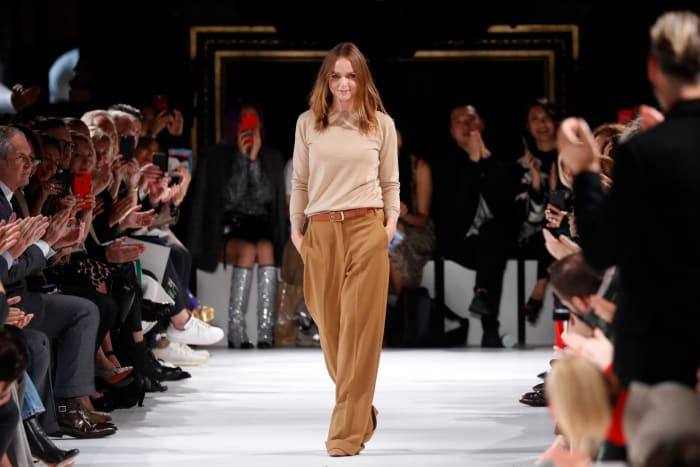 Stella McCartney at her label's Spring 2018 show during Paris Fashion Week. Photo: Patrick Kovarik/AFP/Getty Images
