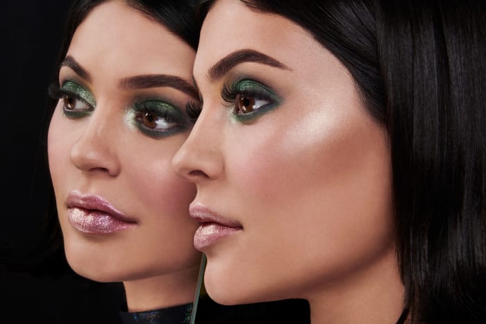 Kylie Jenner wearing products from the Kylie Cosmetics Weather collection. Photo: Courtesy of Kylie Cosmetics