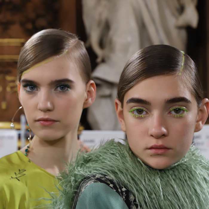 The beauty look at Dries Van Noten's Fall 2018 show. Photo: @hairbysammcknight/Instagram