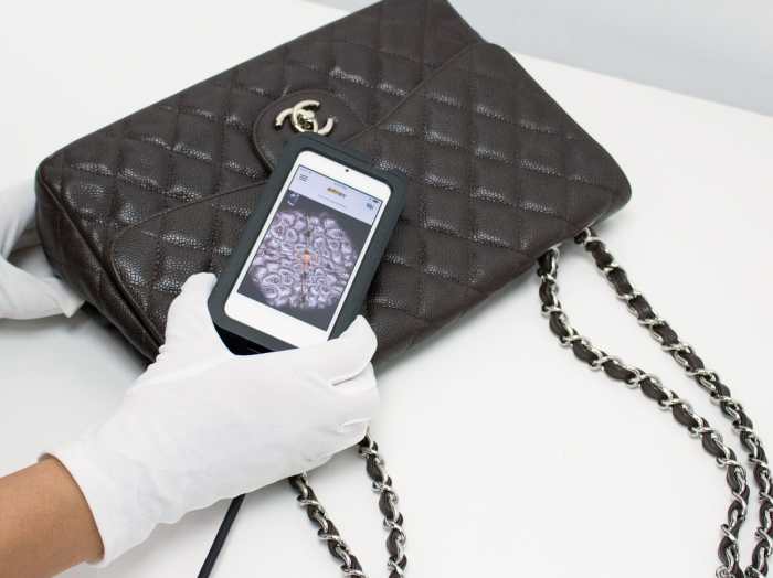 A Chanel bag being authenticated with Entrupy. Photo: Courtesy of Entrupy