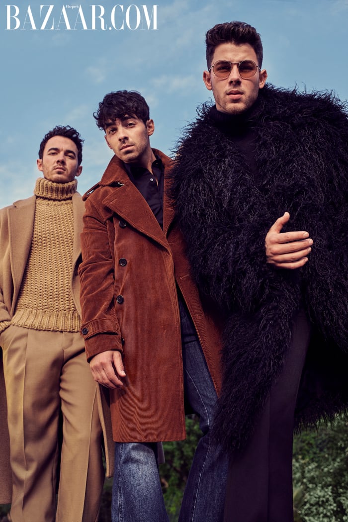 The Jonas Brothers on the first-ever men's digital cover for "Harper's Bazaar." Photo: Eric Ray Davidson