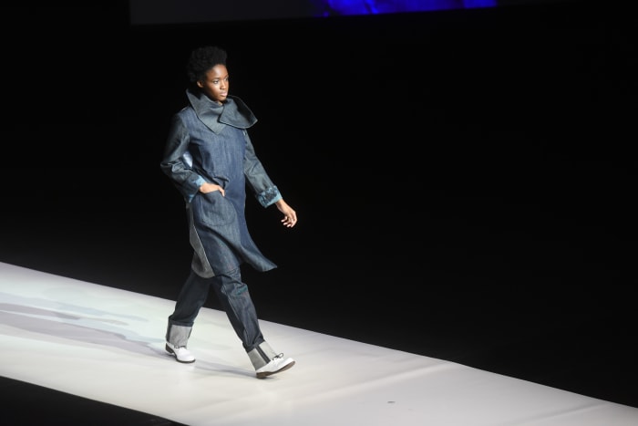 Student design work by Kat Yazbak. Denim collaboration with Olah, Inc. for Denim Days. Photo: Courtesy of Belmont University