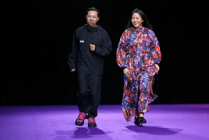 Humberto Leon and Carol Lim at the Kenzo Menswear Fall 2019 show. Photo: Thierry Chesnot/Getty Images