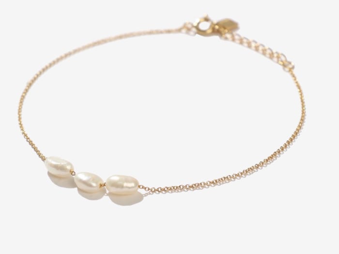 Adornmonde Ferd Gold Freshwater Pearl Anklet, $94, available here.