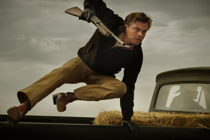 Rick Dalton (Leonardo DiCaprio) filming a scene in 'FBI' in 'OUATIH.' Photo: Andrew Cooper/Courtesy of Sony Pictures Entertainment