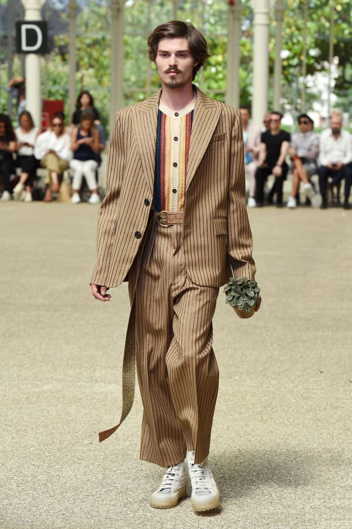 A look from Marco de Vincenzo's Spring 2020 menswear collection. Photo: Stefania M. D'Alessandro/Getty Images