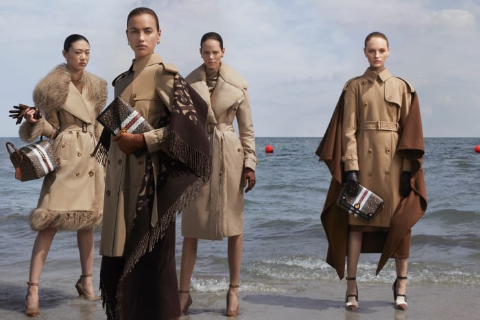 Sora Choi, Irina Shayk, Freja Beha Erichsen and Fran Summers for Burberry Fall 2019. Photo: Danko Steiner