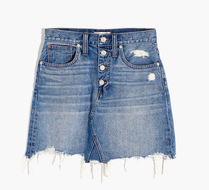 Madewell Rigid Denim Mini Skirt, $79.50, available here.