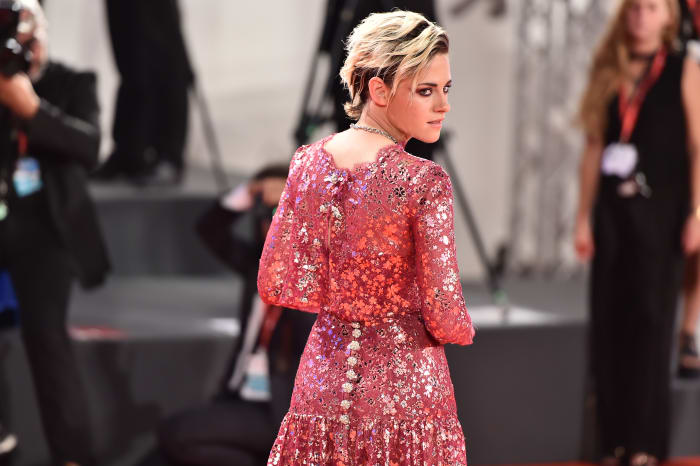 Kristen Stewart in Chanel Haute Couture at the "Seberg" screening during the 2019 Venice Film Festival. Photo: Theo Wargo/Getty Images