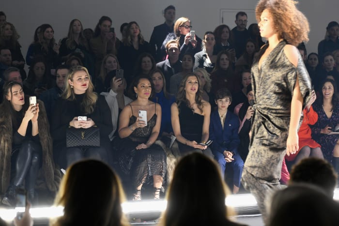McGrady (second from left) at the 11 Honoré Fall 2019 show last February. Photo: Noam Galai/Getty Images