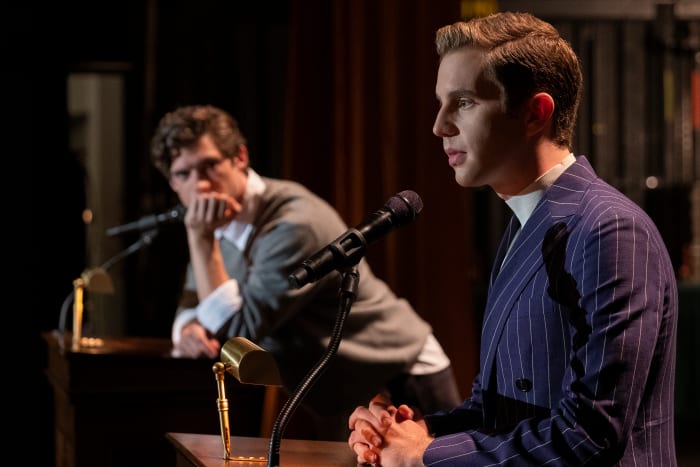 Political rival, friend and Superman doppelgänger River (David Corenswet) and Payton (Ben Platt). Photo: Courtesy of Netflix