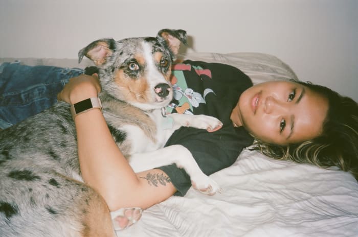 Jessica Tran and her "extraordinarily beautiful" Australian Shepherd, Ghost, whom she adopted several years ago. Photo: Courtesy of Jessica Tran