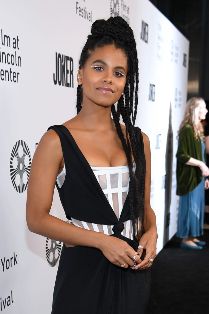 Zazie Beetz in Dion Lee at the 2019 New York Film Festival "Joker" pre-reception. Photo by Dimitrios Kambouris/Getty Images