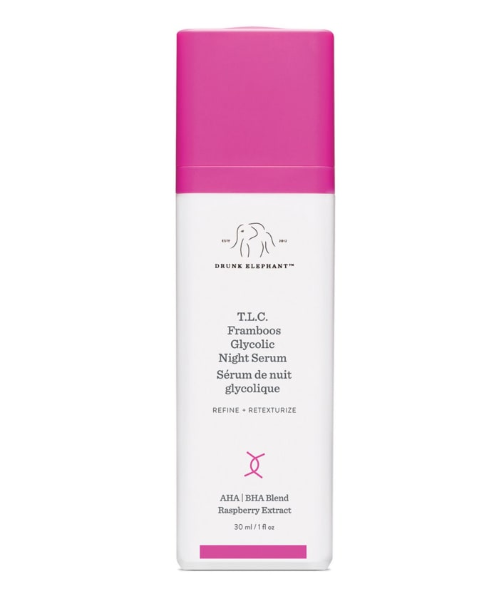 Drunk Elephant T.L.C. Framboos Glycolic Resurfacing Night Serum, $90, available here.