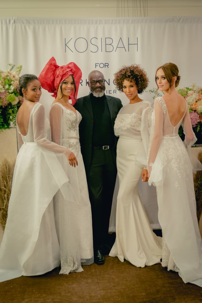 Yemi Osunkoya (center) and his models at the Kosibah for Mark Ingram Atelier presentation. Photo: Tyre Twhaite/Courtesy of Kosibah