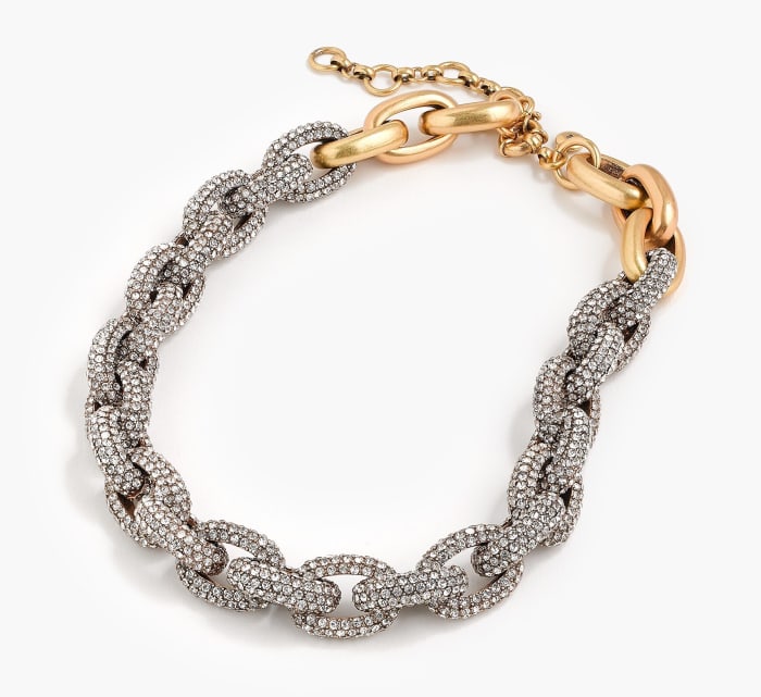 J.Crew Allover Pavé Crystal Oval Link Necklace, $118, available here.