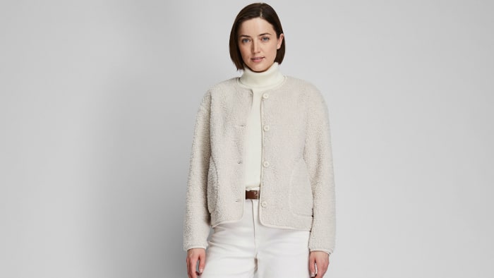 Uniqlo Pile-lined Fleece Crew Neck Cardigan, $39.90, available here.