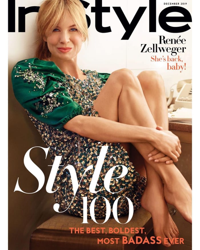 Renée Zellweger wearing Miu Miu on the ‘InStyle’ December 2019 issue. Photo: Sebastian Faena for 'InStyle'
