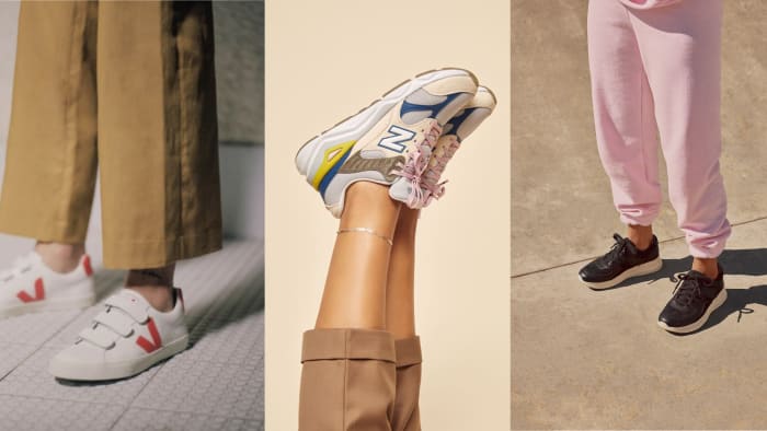 Sneakers by Veja, Reformation x New Balance and Everlane.