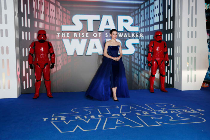 Daisy Ridley at the European premiere of "Star Wars: The Rise of Skywalker."