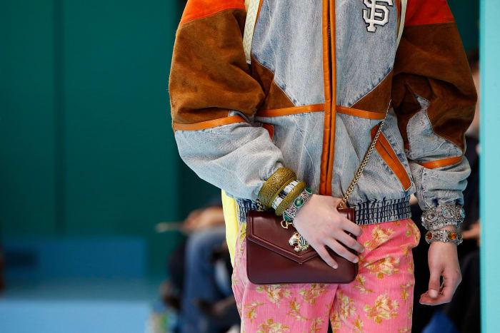 A look from Gucci's Fall 2018 runway show during Milan Fashion Week. Photo: Estrop/Contributor/Getty Images