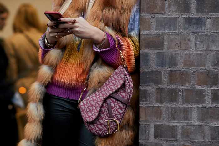 A Dior Saddle Bag spotted at fashion week. Photo: Imaxtree