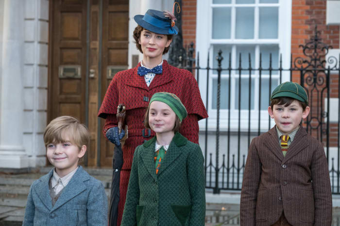 Georgie (Joel Dawson), Mary, Anabel (Pixie Davies) and John (Nathanael Saleh). Photo Jay Maidment/Courtesy of Disney