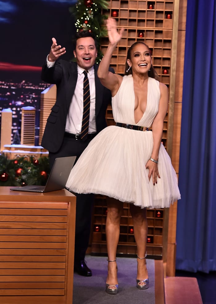 Jennifer Lopez in Saiid Kobeisy on 'The Tonight Show Starring Jimmy Fallon.' Photo: Theo Wargo/Getty Images