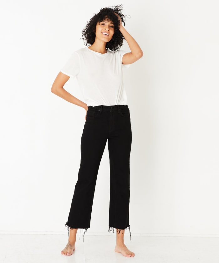 ASKK NY Slim Wide Leg Jean in Black Resin, $165, available here.