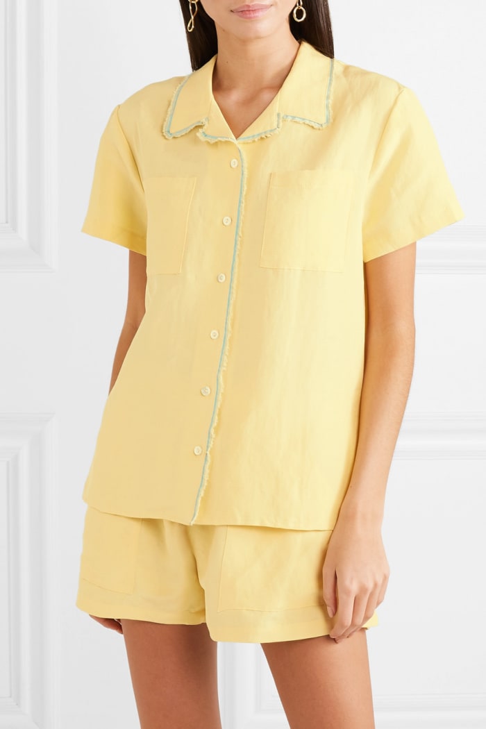 Matin Silk and Linen-Blend Shirt, $355, available here, and shorts, $265, available here.
