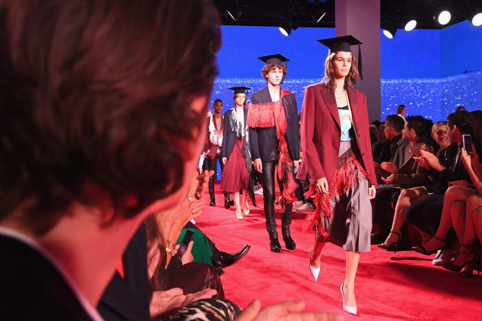 Models walk the runway for Calvin Klein during New York Fashion Week on Sept. 11, 2018 in New York City. Photo: Nicholas Hunt/Getty Images