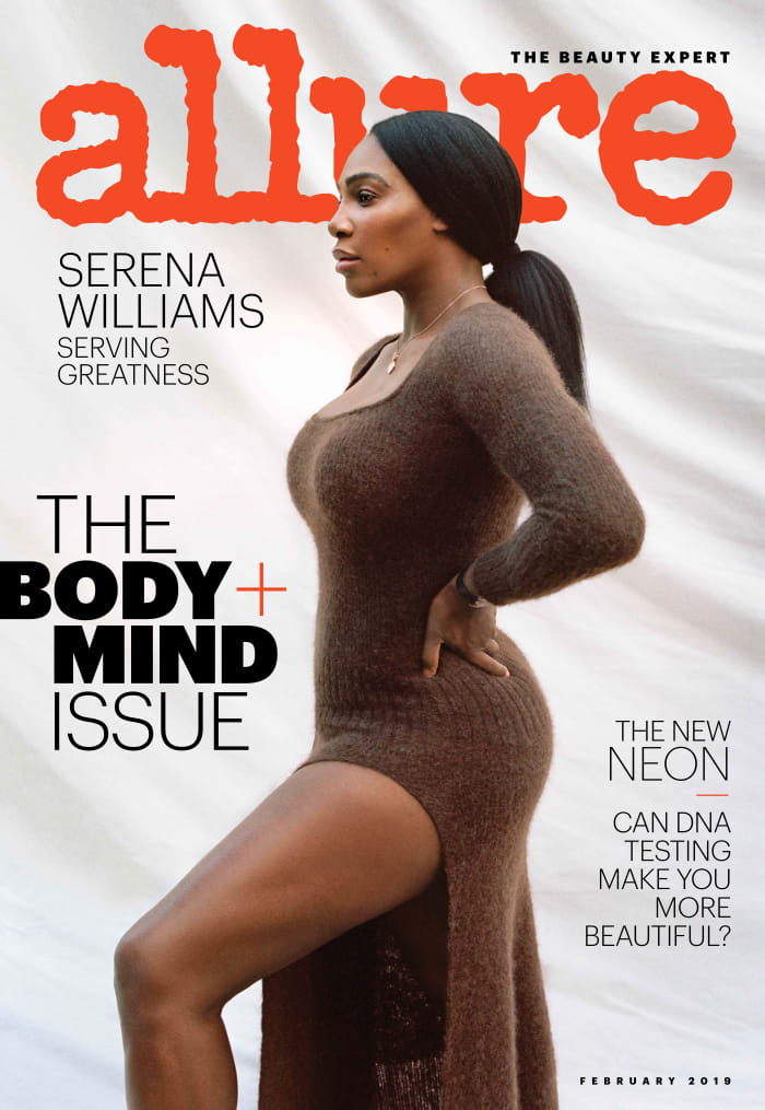 Serena Williams on the cover of "Allure'"s Body + Mind issue. Photo: Tanya and Zhenya Posternak for "Allure"