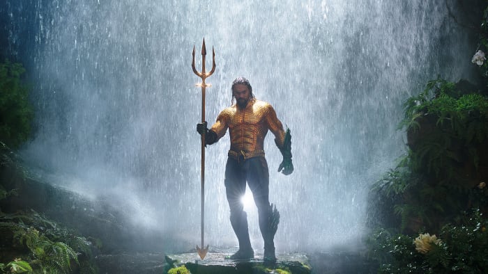 "So many people’s incredible talents go into it: graphic artists, fabric printers, armor manufacturers, helmet makers, shoemakers, glove-makers, jewelry-makers, button-makers — all of these people start from scratch making a project," says Barrett. Arthur Curry/Aquaman (Jason Momoa) in 'Aquaman.' Photo: Courtesy of Warner Bros. Pictures