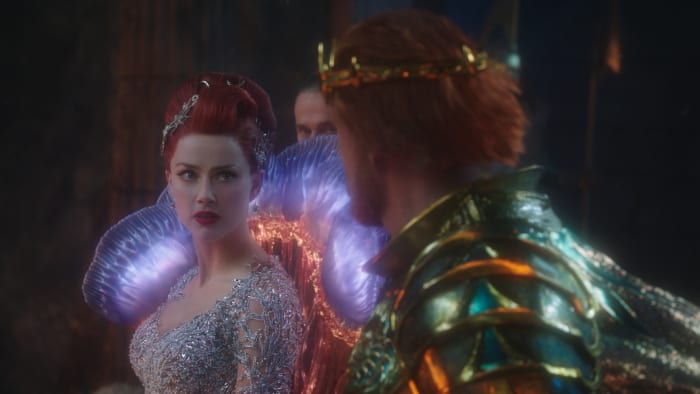 Mera (Amber Heard) puts on her finest jellyfish dress for the big fight. Photo: Courtesy of Warner Bros. Pictures & DC Comics