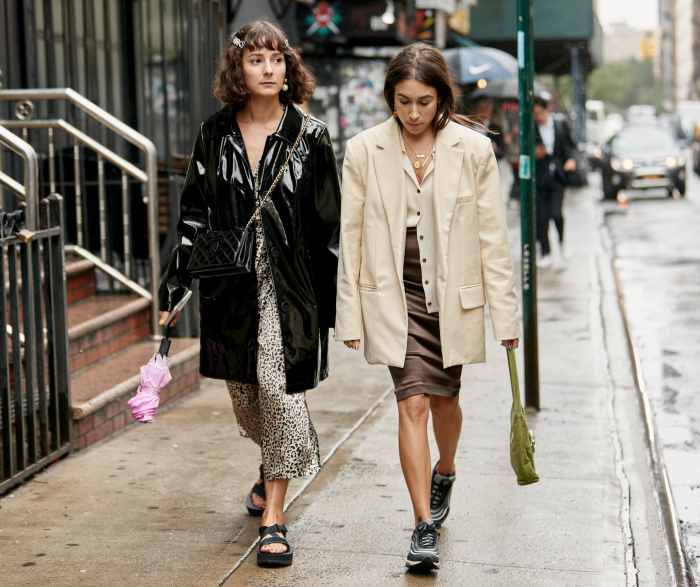 Alyssa Coscarelli (left) and Lauren Caruso (right) at New York Fashion Week. Photo: Imaxtree