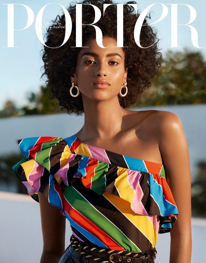 Imaan Hammam on the Winter 2017 cover of "Porter" Magazine. Photo: Camilla Åkrans/Courtesy of Net-a-Porter